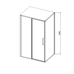 Душевой уголок Slim 8mm VSR-4SLP9012CLB, 1200*900, черный, стекло прозрачное, , шт