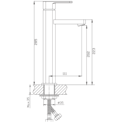 Смеситель для раковины высокий, латунь, хром HB1102