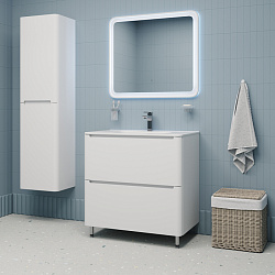 Тумба с умывальником, напольная, 80 см, белая, Edifice, IDDIS, EDI80WFi95K