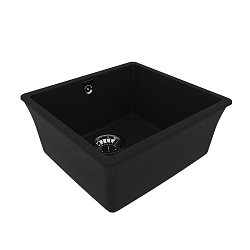 SINARA 440-U Мойка кухонная из кварцгранита цвет: антрацит  комплектация: крепеж, сливная арматура с