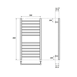Полотенцесушитель водяной Point Аврора PN10158S П12 500x800, хром