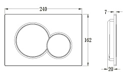 Кнопка смыва Vincea VFP-202GM, цвет вороненая сталь, , шт