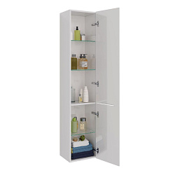 Пенал Lemark MIANO 35 см подвесной/напольный, правый, 2-х дверный, цвет корпуса, фасада: Белый гляне