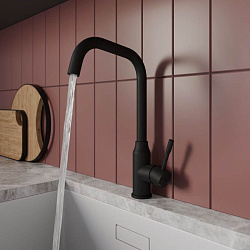 Смеситель для кухни, черный матовый, Meal, Milardo, M01BLL0M05