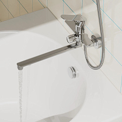 Смеситель для ванны с длинным изливом Pragma Nanta, хром, NAN3.CFBL.003