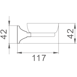Мыльница стеклянная, хром HB8502