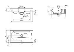 ВЫВЕДЕН Раковина мебельная MODUO 60 узкая 1 отв. без лого