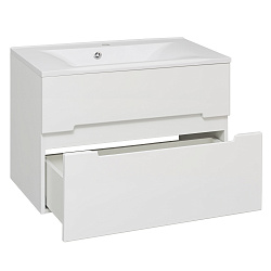Тумба /2 ящ/подвесная/белый/раковина Прима (80см) Olivia/AQUA DE MARCO