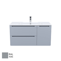 ВЫВОД Тумба с умывальником, подвесная, 100 см, светло-серый, Edifice, IDDIS, EDI10L0i95K