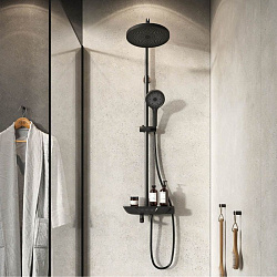 Смеситель для ванны с верхним душем, черный матовый, SpaHome, IDDIS, SPABLBTi06