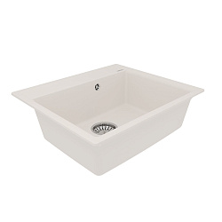 HANKA 570 Мойка кухонная из кварцгранита цвет: жасмин  комплектация: крепеж, сливная арматура с пере