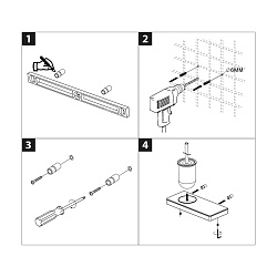 Ершик для унитаза GLASS LINE с держателем и полкой, полка 30х12,5 см, чёрный/чёрное стекло