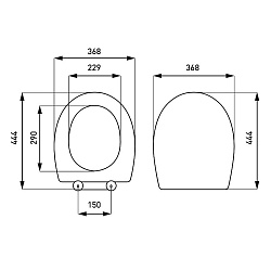 Универсальное сиденье с микролифтом, дюропласт, быстросъемное