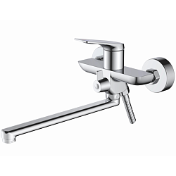 Смеситель для ванны, длинный излив, латунь, хром HB22816