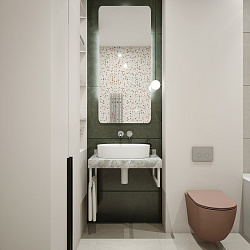 Corpa Nera Grossi/Гросси столешница 70 под раковину керамогранит, серый мрамор