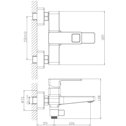 Смеситель для ванны, латунь, черный HB60615-7