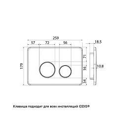Клавиша смыва, универсальная, золото, Unisteel, 001, IDDIS, UNS01GGi77