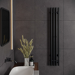 Aringa Токио полотенцесушитель вертикальный электрический 120*15, черный