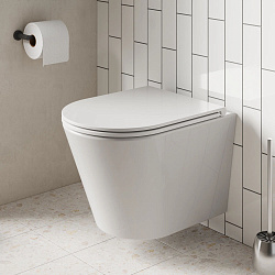 Унитаз подвесной Pragma Olako, белый глянцевый, безободковый, OLK1.GWWR.019