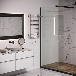 Aringa Киото полотенцесушитель лесенка электрический с полкой 80*40, хром