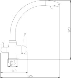 Смеситель для кухни с подключением фильтра, латунь, хром HB76845