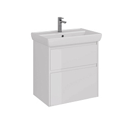 Тумба Lemark COMBI 70 см под 1 раковину, подвесная/напольная, 2 ящика, цвет корпуса, фасада: Белый г