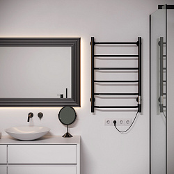 Aringa Киото полотенцесушитель лесенка электрический 80*50, черный