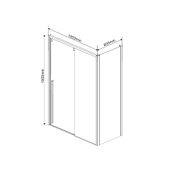 Душевой уголок Lugano VSR-1L8015CLB-1, 1500*800, черный, стекло прозрачное, , шт