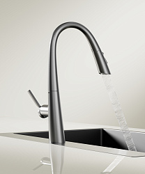 Смеситель для кухни Vincea VKF-176GM, вороненая сталь, , шт