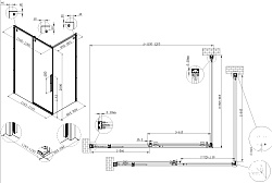 Душевой уголок Ultima VSR-7UL9012CLGM, 1200*900, вороненая сталь, стекло прозрачное, , шт