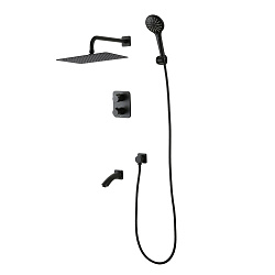 BRONX Встраиваемый термостатический смеситель с верх.душем , 3-х реж.лейкой, латунь/хром, LM3742BL