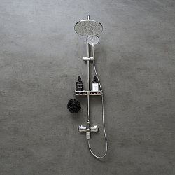 ORTUS Душевая система с верхним душем Ø25 см,  регулируемая высота 1,07~1,67м, латунь/хром, LM11360C