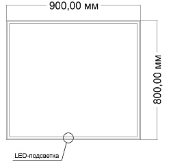 Зеркало LED VLM-3VN1007 1000х700 c сенсорным выключателем и диммером, , шт