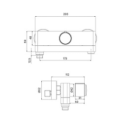 Смеситель для ванны с управлением Push Control, Slide, IDDIS, SLISBBTi02WA