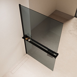 Душевая перегородка Walk-In VSW-1HR100MRB, 1000*2000, черный, стекло зеркальное, , шт