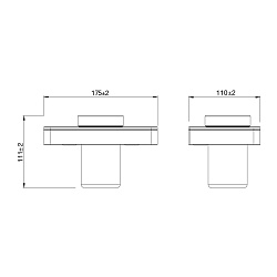 Стакан для зубных щеток GLASS LINE с держателем, полка 17,5х11 см, хром/белое стекло