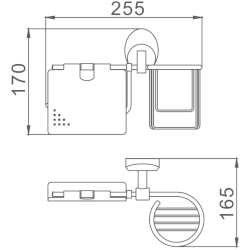 Держатель для туалетной бумаги, с подставкой, хром HB1603-1