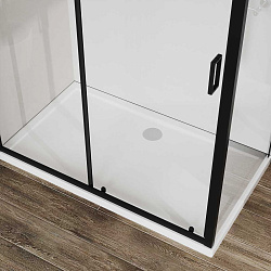 Душевой уголок City VSR-5CT9011CLB, 1100*900, черный, стекло прозрачное , , шт