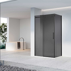 Душевой уголок Como-N VSR-4CN1014CGB, 1400*1000, черный, стекло тонированное, , шт