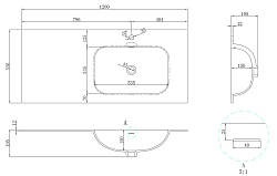 Раковина Elise VCB-4EL120MW-R, Corian правая, цвет белый матовый, , шт