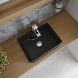 Corpa Nera Grossi/Гросси 41 раковина накладная с полочкой под смеситель, черный матовый