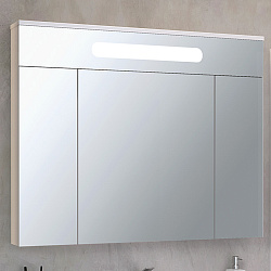 Зеркальный шкаф/белый/с подсветкой(100см)Olivia/AQUA DE MARCO