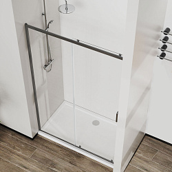 Душевая дверь City VDS-5CT140CLGM, 1400, вороненая сталь, стекло прозрачное, , шт