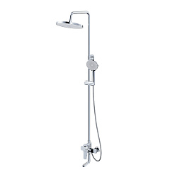 Душевая система с тропическим душем и поворотным изливом, хром