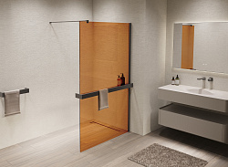 Душевая перегородка Walk-In VSW-1HR900GSGM, 900*2000, вороненая сталь, стекло янтарь, , шт