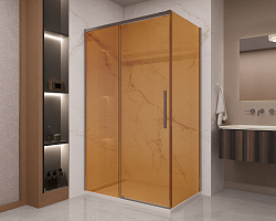 Душевой уголок Stella VSR-1ST9012GSGM, 1200*900, вороненая сталь, стекло янтарь, , шт