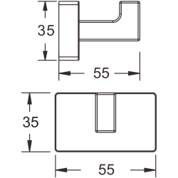 Крючок (квадрат) одинарный, черный матовый B90305-1