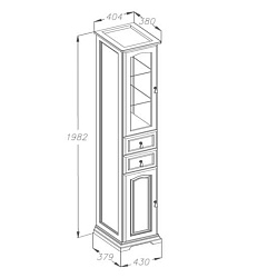 Пенал Opadiris Риспекто 40, с бельевой корзиной, цвет слоновая кость, правый, вар. 2