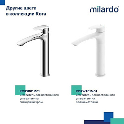Смеситель для умывальника, черный матовый, Rora, Milardo, RORBL01M01