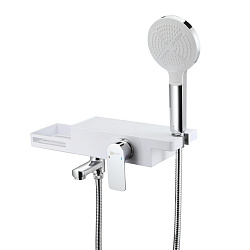 ВЫВОД UNIBOX Смеситель для ванны с коротким изливом, латунь/белый акрил, LM6914CW